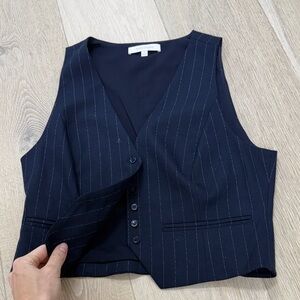 Favorite Daughter navy pinstripe vest cropped Medium